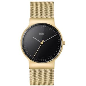Braun Gents BN0211 Classic Slim Watch with Black Dial and Gold Mesh Bracelet Braun Gents BN0211 Classic Slim Watch with Black Dial and Gold Mesh Bracelet