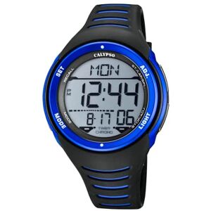 CALYPSO Reloj Digital Hombre de Caucho Negro Resistente al Agua 10 ATM Fecha y Calendario, Cronógrafo, Doble Horario, Luz, Alarma, 12 y 24 Horas Flash Time CALYPSO Reloj Digital Hombre de Caucho Negro Resistente al Agua 10 ATM Fecha y Calendario, Cronógrafo, Doble Horario, Luz, Alarma, 12 y 24 Horas Flash Time