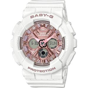 Casio Reloj Cuarzo Mujer 43.00mm con dial Análogico-Digital Rosa y Correa de Caucho Blanca Casio Reloj Cuarzo Mujer 43.00mm con dial Análogico-Digital Rosa y Correa de Caucho Blanca