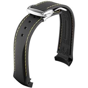 RONGYEDE Correa de reloj de goma de 20 mm y 22 mm de extremo curvado para Omega Seamaster con hebilla plegable, pulseras de lujo de silicona (tamaño: 21 mm), 21 mm, Aluminio Cuero RONGYEDE Correa de reloj de goma de 20 mm y 22 mm de extremo curvado para Omega Seamaster con hebilla plegable, pulseras de lujo de silicona (tamaño: 21 mm), 21 mm, Aluminio Cuero