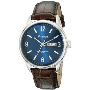 Armitron 20/5048 Reloj de Pulsera para Hombre, con Correa de Piel de cocodrilo, con función de día y Fecha, Marrón/Plateado/Azul Marino Armitron 20/5048 Reloj de Pulsera para Hombre, con Correa de Piel de cocodrilo, con función de día y Fecha, Marrón/Plateado/Azul Marino