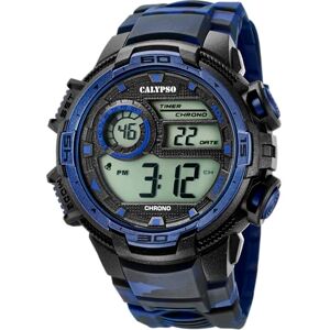 CALYPSO Reloj Digital Hombre de Caucho Azul Reloj Deportivo Hombre Resistente al Agua 10 ATM Fecha y Calendario, Cronógrafo, Doble Horario, Luz, Alarma, 12 y 24 Horas Flash Time CALYPSO Reloj Digital Hombre de Caucho Azul Reloj Deportivo Hombre Resistente al Agua 10 ATM Fecha y Calendario, Cronógrafo, Doble Horario, Luz, Alarma, 12 y 24 Horas Flash Time