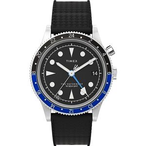 Timex Waterbury Reloj de 39 mm para hombre, goma sintética negra, esfera negra de dos piezas, caja de acero inoxidable TW2W22600 Timex Waterbury Reloj de 39 mm para hombre, goma sintética negra, esfera negra de dos piezas, caja de acero inoxidable TW2W22600