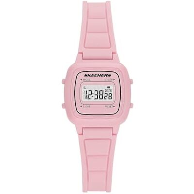 Skechers Reloj Análogico-Digital para Mujeres de Automático con Correa en Poliéster , 27 mm, Rosa Claro y Blanco Skechers Reloj Análogico-Digital para Mujeres de Automático con Correa en Poliéster , 27 mm, Rosa Claro y Blanco