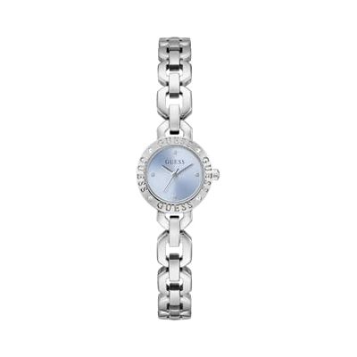 GUESS Siren Reloj de Pulsera analógico para Mujer, Cuarzo, Acero Inoxidable, 23 mm, Correa de Silicona, Plata, 3 Bares, Color de la Esfera: Azul GUESS Siren Reloj de Pulsera analógico para Mujer, Cuarzo, Acero Inoxidable, 23 mm, Correa de Silicona, Plata, 3 Bares, Color de la Esfera: Azul