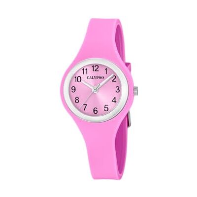 CALYPSO Reloj Mujer Analógico de Caucho Rosa Reloj Cuarzo, Cristal de Alta Resistencia, Resistente al Agua 5 ATM, , Trendy CALYPSO Reloj Mujer Analógico de Caucho Rosa Reloj Cuarzo, Cristal de Alta Resistencia, Resistente al Agua 5 ATM, , Trendy