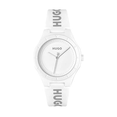 HUGO Reloj Analógico de Cuarzo para Mujer Colección #Lit FOR Her con Correa de Silicona Blanca HUGO Reloj Analógico de Cuarzo para Mujer Colección #Lit FOR Her con Correa de Silicona Blanca
