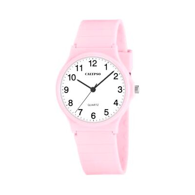 CALYPSO Reloj Infantil Niño y Niña Analógico de Caucho Rosa CALYPSO Reloj Infantil Niño y Niña Analógico de Caucho Rosa