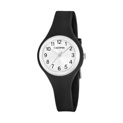 CALYPSO Reloj Mujer Analógico de Caucho Negro Reloj Cuarzo, Cristal de Alta Resistencia, Resistente al Agua 5 ATM, , Trendy CALYPSO Reloj Mujer Analógico de Caucho Negro Reloj Cuarzo, Cristal de Alta Resistencia, Resistente al Agua 5 ATM, , Trendy
