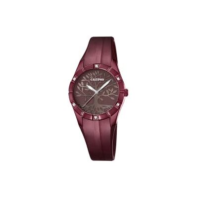 CALYPSO Reloj Mujer Analógico de Caucho Marrón Movimiento de Cuarzo, Relojes Mujer, Cristal de Alta Resistencia, Resistente al Agua 5 ATM CALYPSO Reloj Mujer Analógico de Caucho Marrón Movimiento de Cuarzo, Relojes Mujer, Cristal de Alta Resistencia, Resistente al Agua 5 ATM