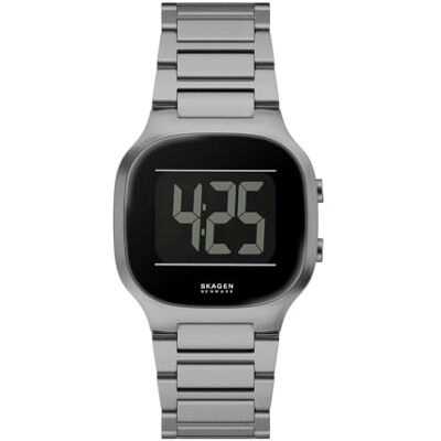 Skagen Mellem Reloj Digital para Hombre, Movimiento LCD con Correa de Acero Inoxidable o Cuero Skagen Mellem Reloj Digital para Hombre, Movimiento LCD con Correa de Acero Inoxidable o Cuero