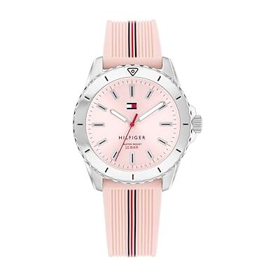 Tommy Hilfiger Reloj con Movimiento de Cuarzo de Tres Manecillas para Jóvenes con Correa de SiliconaRosa Claro Tommy Hilfiger Reloj con Movimiento de Cuarzo de Tres Manecillas para Jóvenes con Correa de SiliconaRosa Claro