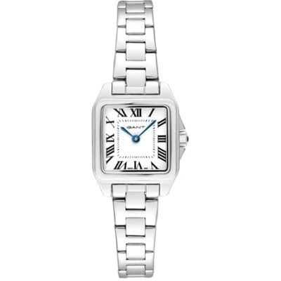 GANT Seneca Reloj de Mujer Seneca Acero Inoxidable Plata Esfera Blanca Números Romanos Movimiento de Cuarzo Japonés Cristal Mineral 3 ATM GANT Seneca Reloj de Mujer Seneca Acero Inoxidable Plata Esfera Blanca Números Romanos Movimiento de Cuarzo Japonés Cristal Mineral 3 ATM