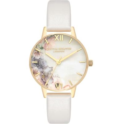 Olivia Burton Reloj Analógico de Cuarzo para Mujer Colección Watercolour Florals con Correa de Cuero Rosa Olivia Burton Reloj Analógico de Cuarzo para Mujer Colección Watercolour Florals con Correa de Cuero Rosa