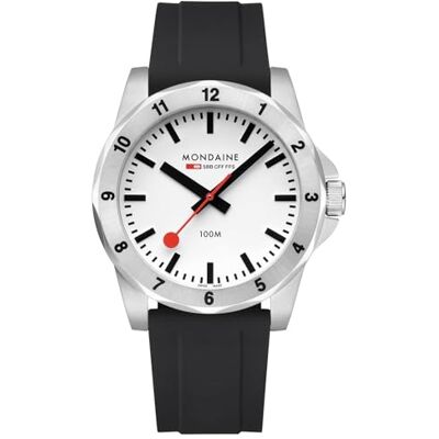 Mondaine Reloj analógico de Cuarzo Suizo para Hombre con Correa de Silicona Mondaine Reloj analógico de Cuarzo Suizo para Hombre con Correa de Silicona