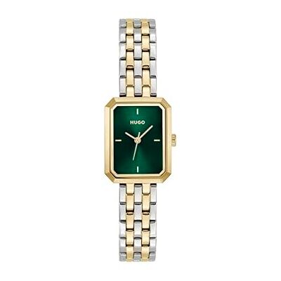 HUGO Reloj con Movimiento de Cuarzo de Tres Manecillas para Mujer Colección #Cosy con Correa de Acero Inoxidable Bicolor HUGO Reloj con Movimiento de Cuarzo de Tres Manecillas para Mujer Colección #Cosy con Correa de Acero Inoxidable Bicolor