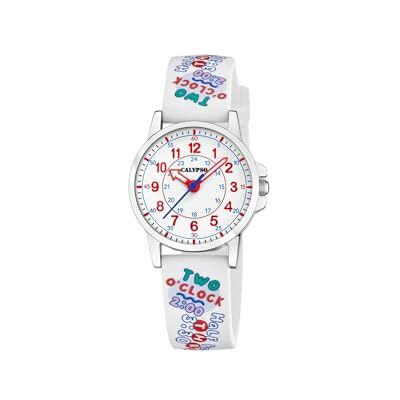 CALYPSO Reloj Niña Analógico de Caucho Blanco Movimiento de Cuarzo Reloj Infantil Cristal Mineral de Alta Resistencia Resistente al Agua 5 ATM Special Prices CALYPSO Reloj Niña Analógico de Caucho Blanco Movimiento de Cuarzo Reloj Infantil Cristal Mineral de Alta Resistencia Resistente al Agua 5 ATM Special Prices