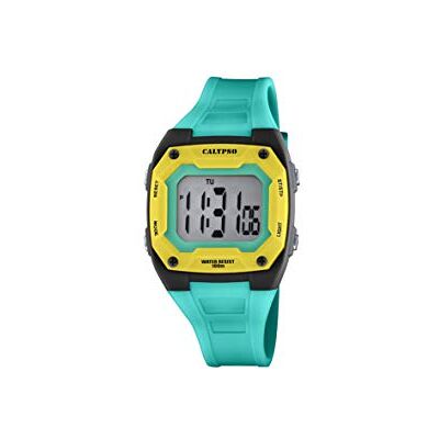 CALYPSO Reloj Modelo de la colección Color Splash, Caja de 39,00/35,00 mm Verde con Correa de Caucho Verde Claro para cadete CALYPSO Reloj Modelo de la colección Color Splash, Caja de 39,00/35,00 mm Verde con Correa de Caucho Verde Claro para cadete