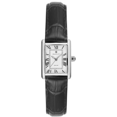 GANT Rhode Island Mini Reloj de Pulsera para Mujer, Acero Inoxidable Plateado, Correa de Piel Negra, Cuarzo GANT Rhode Island Mini Reloj de Pulsera para Mujer, Acero Inoxidable Plateado, Correa de Piel Negra, Cuarzo