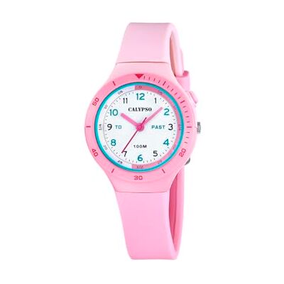 CALYPSO Reloj Infantil Niño y Niña Analógico de Caucho Rosa Reloj Cuarzo, Cristal de Alta Resistencia, Resistente al Agua 10 ATM, , My First Watch CALYPSO Reloj Infantil Niño y Niña Analógico de Caucho Rosa Reloj Cuarzo, Cristal de Alta Resistencia, Resistente al Agua 10 ATM, , My First Watch