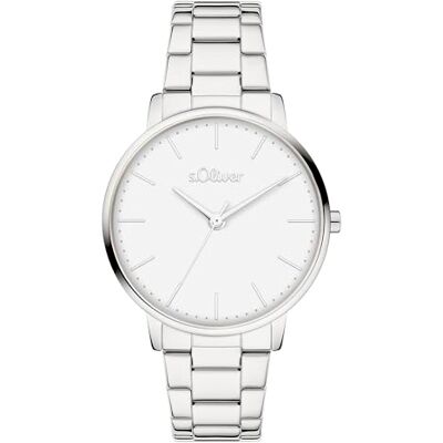 s.Oliver Reloj de Mujer – Redondo – Plata – 16 mm – Elegante Reloj de Mujer de Metal con Mecanismo de Cuarzo – Resistente al Agua 3 ATM – Resistente a los arañazos s.Oliver Reloj de Mujer – Redondo – Plata – 16 mm – Elegante Reloj de Mujer de Metal con Mecanismo de Cuarzo – Resistente al Agua 3 ATM – Resistente a los arañazos