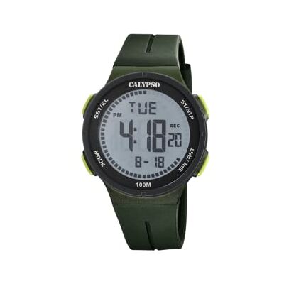 CALYPSO Reloj Modelo de la colección Color Splash, Caja de 44 mm Digital con Correa de plástico Verde Oscuro para Caballero CALYPSO Reloj Modelo de la colección Color Splash, Caja de 44 mm Digital con Correa de plástico Verde Oscuro para Caballero