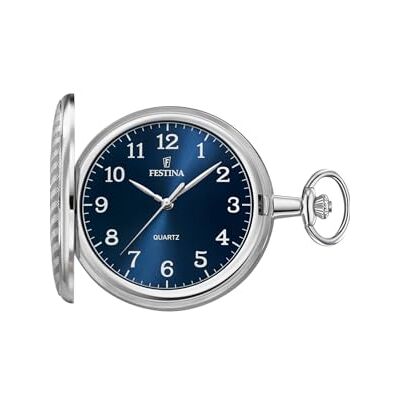 Festina Reloj de Bolsillo Hombre con Cadena Acero Inoxidable 316l Movimiento de Cuarzo Clásico, Vintage y Elegante Festina Reloj de Bolsillo Hombre con Cadena Acero Inoxidable 316l Movimiento de Cuarzo Clásico, Vintage y Elegante
