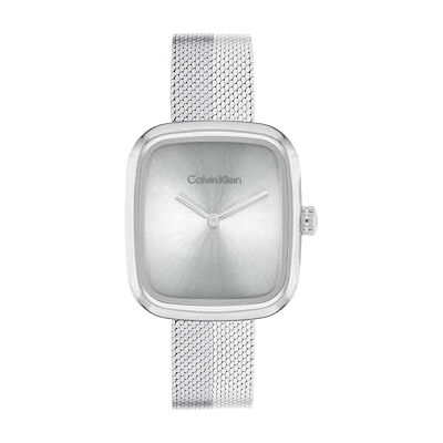 Calvin Reloj De Movimiento De Cuarzo De Dos Manecillas para Mujer Colección CK Adore con Correa de Malla de Acero Inoxidable Plateada Calvin Reloj De Movimiento De Cuarzo De Dos Manecillas para Mujer Colección CK Adore con Correa de Malla de Acero Inoxidable Plateada