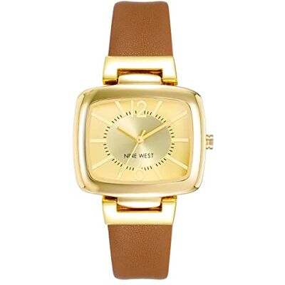 Nine West NW/1856 Reloj de Pulsera para Mujer, Marrón Miel/Dorado Nine West NW/1856 Reloj de Pulsera para Mujer, Marrón Miel/Dorado