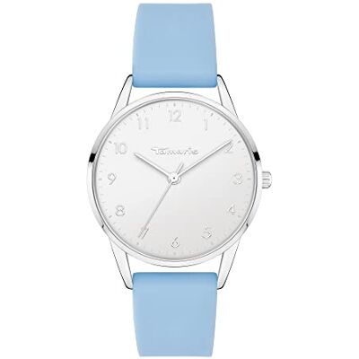 Tamaris Reloj de Pulsera analógico para Mujer con Mecanismo de Cuarzo de Acero Inoxidable, Plata, 35mm, Pulsera Azul Tamaris Reloj de Pulsera analógico para Mujer con Mecanismo de Cuarzo de Acero Inoxidable, Plata, 35mm, Pulsera Azul