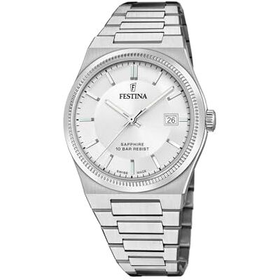 Festina Reloj Hombre Swiss Made Caja de Acero Inoxidable 316l Plateado Correa de Acero Inoxidable 316l Plateado Festina Reloj Hombre Swiss Made Caja de Acero Inoxidable 316l Plateado Correa de Acero Inoxidable 316l Plateado
