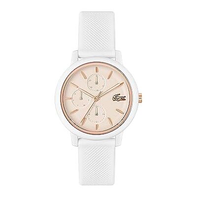 Lacoste Reloj Analógico de Cuarzo Multifunción para Mujer Colección .12.12 Multi con Correa de Silicona Blanca Lacoste Reloj Analógico de Cuarzo Multifunción para Mujer Colección .12.12 Multi con Correa de Silicona Blanca