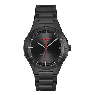 HUGO Reloj con Movimiento de Cuarzo de Tres Manecillas Collectión #Lit con Correa de Acero Inoxidable HUGO Reloj con Movimiento de Cuarzo de Tres Manecillas Collectión #Lit con Correa de Acero Inoxidable