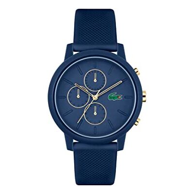 Lacoste Reloj Cronógrafo de Cuarzo para Hombre Colección .12.12 Chrono con Correa de Silicona Azul Marina Lacoste Reloj Cronógrafo de Cuarzo para Hombre Colección .12.12 Chrono con Correa de Silicona Azul Marina