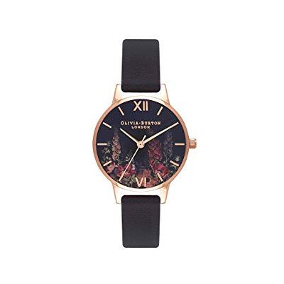 Olivia Burton Reloj Analógico de Cuarzo para Mujer Colección Dark Bouquet con Correa de Cuero Negra Olivia Burton Reloj Analógico de Cuarzo para Mujer Colección Dark Bouquet con Correa de Cuero Negra