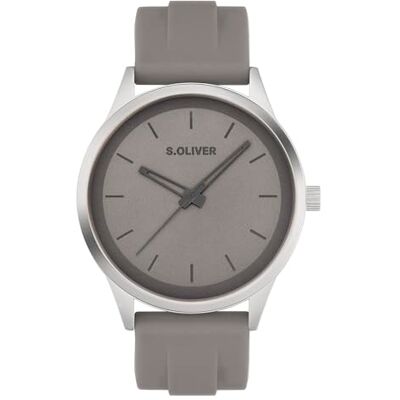 s.Oliver Reloj de Hombre – Redondo – Plata – 44 mm – Reloj de Metal con Movimiento de Cuarzo en la Correa de Silicona con Hebilla – Reloj analógico – Resistente a los arañazos 3 ATM s.Oliver Reloj de Hombre – Redondo – Plata – 44 mm – Reloj de Metal con Movimiento de Cuarzo en la Correa de Silicona con Hebilla – Reloj analógico – Resistente a los arañazos 3 ATM