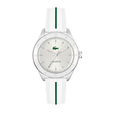Lacoste Reloj de Tres manecillas con Movimiento de Cuarzo para Mujer, colección Billie, con Correa de Silicona Blanca, Lacoste Reloj de Tres manecillas con Movimiento de Cuarzo para Mujer, colección Billie, con Correa de Silicona Blanca,