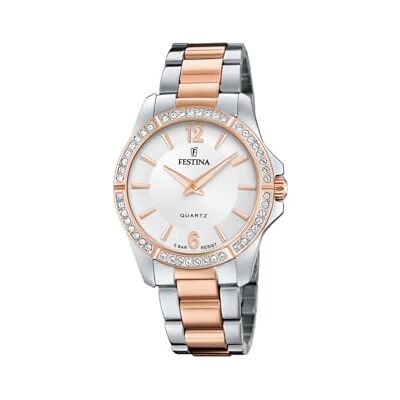 Festina Reloj Mujer Analógico de Acero Inoxidable 316l Plateado Movimiento de Cuarzo Cristal Mineral de Alta Resistencia Resistente al Agua 5 ATM Mademoiselle Festina Reloj Mujer Analógico de Acero Inoxidable 316l Plateado Movimiento de Cuarzo Cristal Mineral de Alta Resistencia Resistente al Agua 5 ATM Mademoiselle