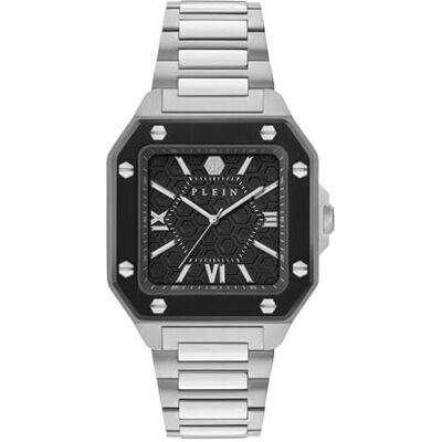 Philipp Plein Plein Edge Reloj de Pulsera analógico para Hombre, Cuarzo, Acero Inoxidable, Plata, Einheitsgröße, Pulsera Philipp Plein Plein Edge Reloj de Pulsera analógico para Hombre, Cuarzo, Acero Inoxidable, Plata, Einheitsgröße, Pulsera