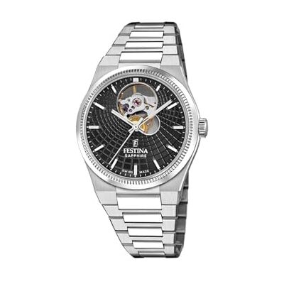 Festina Swiss Made Reloj Automático Mujer de Acero Inoxidable 316l Plateado Cristal de Zafiro de Alta Resistencia, Resistente al Agua 10 ATM , Automatic Festina Swiss Made Reloj Automático Mujer de Acero Inoxidable 316l Plateado Cristal de Zafiro de Alta Resistencia, Resistente al Agua 10 ATM , Automatic