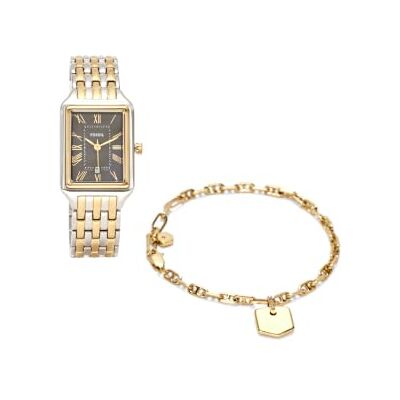Fossil Reloj Raquel para Mujer, Movimiento de Cuarzo de Tres Agujas con Correa de Acero Inoxidable, Conjunto Tono Dorado y Plateado, 23 mm Fossil Reloj Raquel para Mujer, Movimiento de Cuarzo de Tres Agujas con Correa de Acero Inoxidable, Conjunto Tono Dorado y Plateado, 23 mm