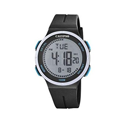 CALYPSO Reloj Modelo de la colección Color Splash, Caja de 44 mm Digital con Correa de plástico Negro para Caballero CALYPSO Reloj Modelo de la colección Color Splash, Caja de 44 mm Digital con Correa de plástico Negro para Caballero