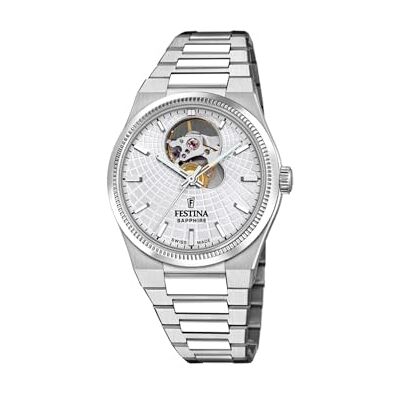 Festina Swiss Made Reloj Automático Mujer de Acero Inoxidable 316l Plateado Cristal de Zafiro de Alta Resistencia, Resistente al Agua 10 ATM , Automatic Festina Swiss Made Reloj Automático Mujer de Acero Inoxidable 316l Plateado Cristal de Zafiro de Alta Resistencia, Resistente al Agua 10 ATM , Automatic