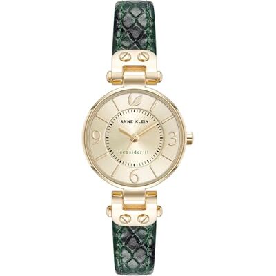 Anne Klein Reloj con Correa de Cuero sostenible para Mujer, AK/5144 Anne Klein Reloj con Correa de Cuero sostenible para Mujer, AK/5144