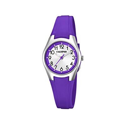 CALYPSO Reloj Modelo de la colección Sweet Time, Caja de 26 mm Blanco con Correa de plástico Lila para señora CALYPSO Reloj Modelo de la colección Sweet Time, Caja de 26 mm Blanco con Correa de plástico Lila para señora