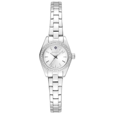 GANT Fairhaven Bijou Reloj de Mujer de Acero Inoxidable Plateado, Caja de 22 mm, Bisel engastado de Cristal, Esfera Blanca, Movimiento de Cuarzo, 5 ATM GANT Fairhaven Bijou Reloj de Mujer de Acero Inoxidable Plateado, Caja de 22 mm, Bisel engastado de Cristal, Esfera Blanca, Movimiento de Cuarzo, 5 ATM