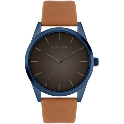 s.Oliver Reloj de Hombre – Redondo – Plata – 42 mm – Reloj de Metal con Movimiento de Cuarzo en la Correa de Piel sintética con Hebilla – Reloj analógico – Resistente al Agua 3 ATM – Resistente a los s.Oliver Reloj de Hombre – Redondo – Plata – 42 mm – Reloj de Metal con Movimiento de Cuarzo en la Correa de Piel sintética con Hebilla – Reloj analógico – Resistente al Agua 3 ATM – Resistente a los