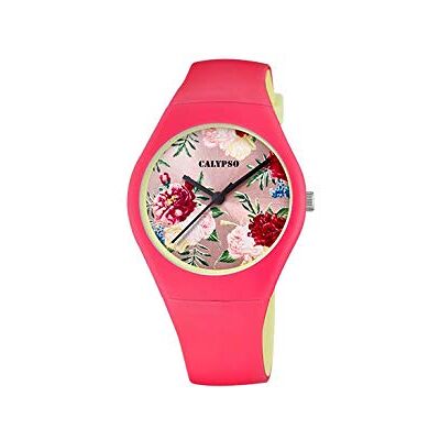 CALYPSO Reloj Modelo de la colección Sweet Time, Caja de 39 mm Correa de Caucho Fucsia para señora CALYPSO Reloj Modelo de la colección Sweet Time, Caja de 39 mm Correa de Caucho Fucsia para señora