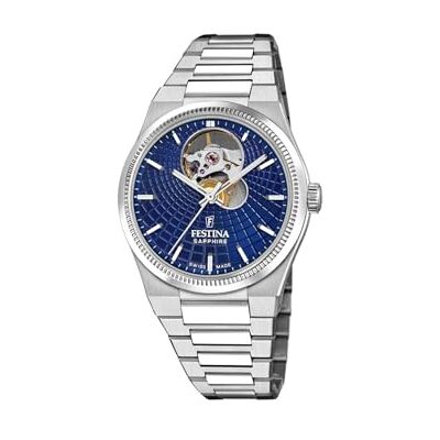 Festina Swiss Made Reloj Automático Mujer de Acero Inoxidable 316l Plateado Cristal de Zafiro de Alta Resistencia, Resistente al Agua 10 ATM , Automatic Festina Swiss Made Reloj Automático Mujer de Acero Inoxidable 316l Plateado Cristal de Zafiro de Alta Resistencia, Resistente al Agua 10 ATM , Automatic