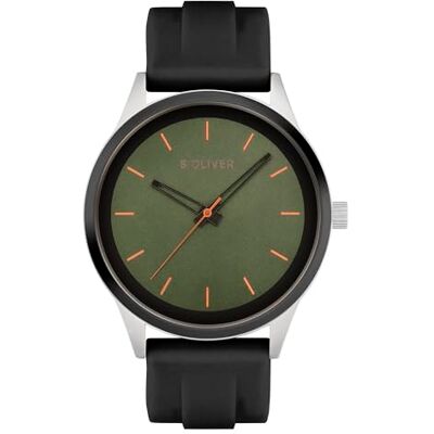 s.Oliver Reloj de Hombre – Redondo – Plata – 44 mm – Reloj de Metal con Movimiento de Cuarzo en la Correa de Silicona con Hebilla – Reloj analógico – Resistente a los arañazos 3 ATM s.Oliver Reloj de Hombre – Redondo – Plata – 44 mm – Reloj de Metal con Movimiento de Cuarzo en la Correa de Silicona con Hebilla – Reloj analógico – Resistente a los arañazos 3 ATM